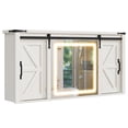 thumbnail image 3 of ModFusion 47" Medicine Cabinet with LED Lights Mirror, Bathroom Wall Storage with Doors and Adjustable Shelf Freestanding, White, 3 of 9