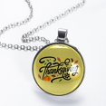 thumbnail image 2 of Thanksgiving Font Elegant Glass Circular Pendant Necklace - Stunning Jewelry Piece, 2 of 5