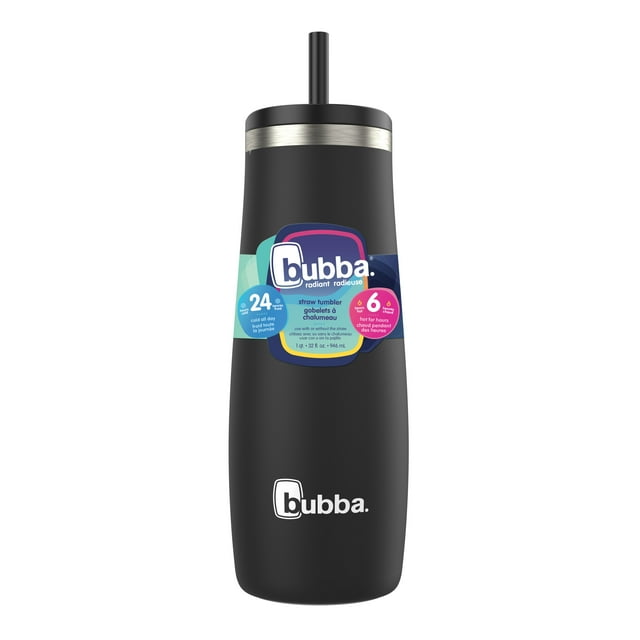 bubba Radiant Tumbler, 32 oz (946 ml), Stainless Steel Insulated Water Bottle, Licorice