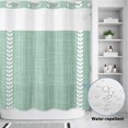 thumbnail image 3 of No Hook Shower Curtain, Mint Green Shower Curtains for Bathroom with See Through Top Window, Modern Minimalist Stripes Linen Texture Waterproof & Washable Bath Curtain Standard 72"x72", 3 of 9