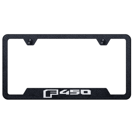 Ford F-450 Logo Cut-Out Laser Etched Rugged Black License Plate Frame Official