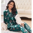 thumbnail image 4 of Ekouaer Silk Satin Pajamas Women's Long Sleeve Pj Set Soft Button Down 2 Piece Sleepwear Loungewear, 4 of 5