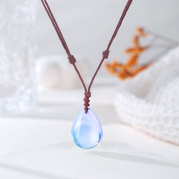 XmhyTop-A 1 Piece Natural Stone Pendants Necklace, Adjustable Chain, Polished Stone Pendant for Daily Wear Holiday Gifting,N18