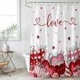 thumbnail image 6 of Love Heart Valentine's Day Shower Curtain Set - 72" x 78" Washable Bathtub Curtain with 12 Hooks, Eucalyptus Botanical Red Pink Waterproof Fabric Stall Shower Curtains for Bathroom/Bathtub Décor, 6 of 6