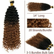 SEGO Jerry Curl Crochet Hair Bundles Marlybob Crochet Hair Kinky Curly Water Wave Crochet Hair Braids For Women Bohemian Curl Crochet Hair Extension Black to Light Auburn 3 Bundle