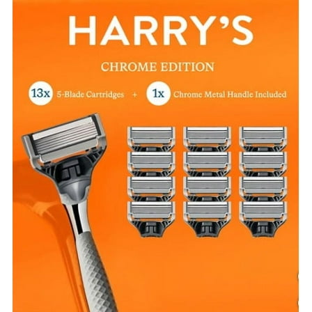 Harry's Chrome Edition Razor Set 13 Cartridges   1 Handle