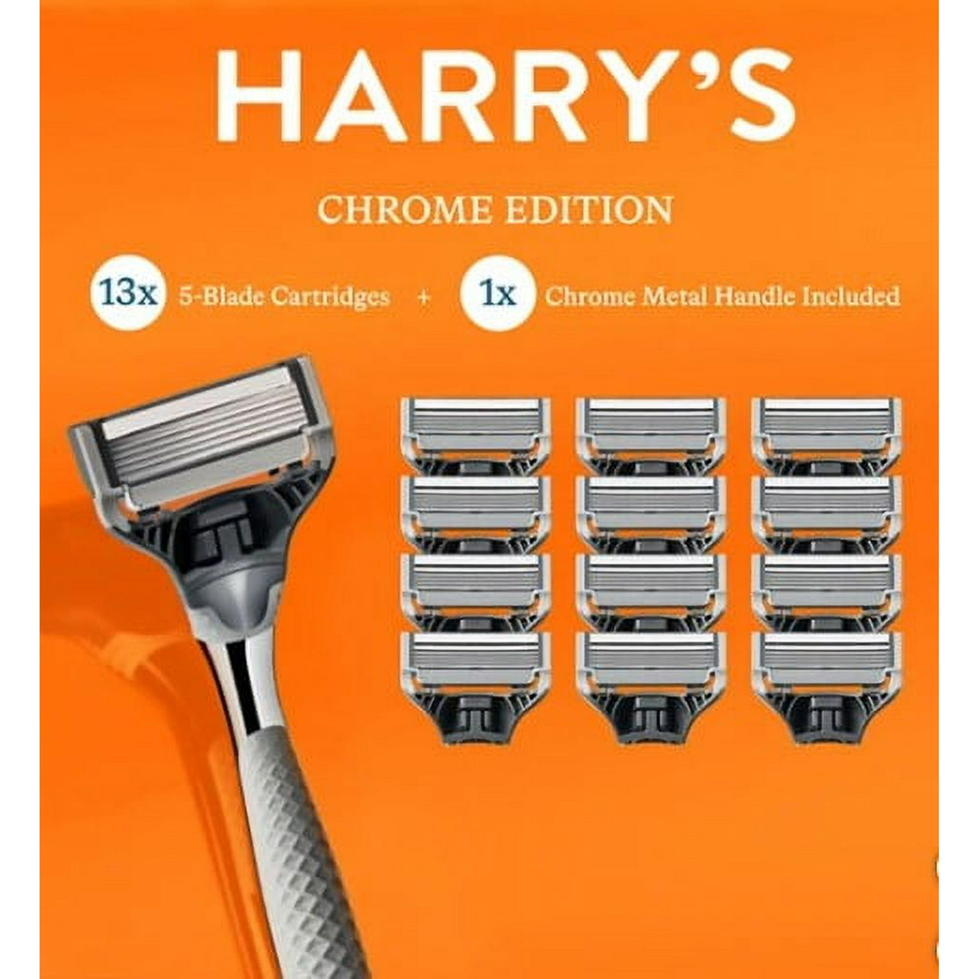 Harry's Chrome Edition Razor Set 13 Cartridges + 1 Handle
