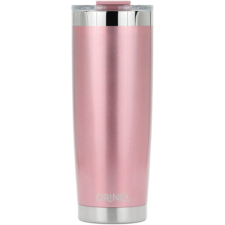 Drinco - 30 oz Stainless Steel Tumbler | Double Walled Vacuum Insulated Mug with Lid, 2 Straws, for Hot & Cold Drinks (30oz, 30oz Artic White)