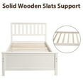 thumbnail image 5 of Gzxs Modern Twin Size Platform Bed Wooden Bed Frame with Headboard, Footboard, White, 5 of 9