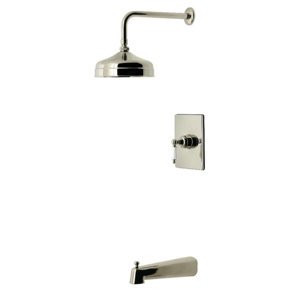 Kingston Brass KB6346PL Demure Single-Handle Pressure Balanced Tub and Shower Faucet, Polished Nickel