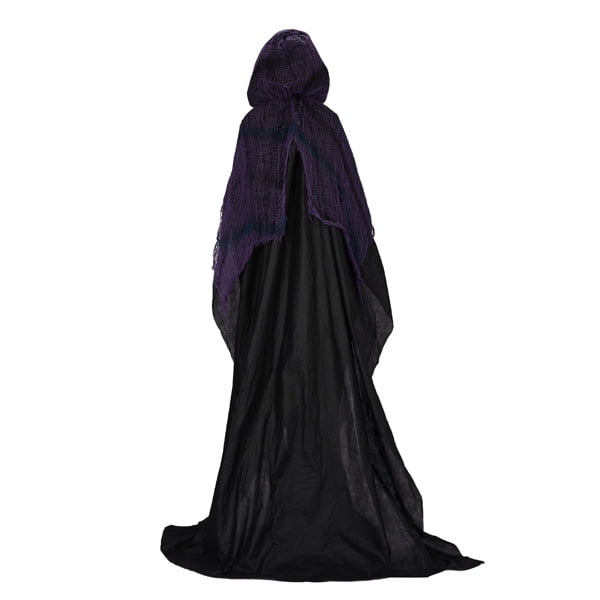 6FT Life Size Animatronic Grim Reaper Halloween Decoration, Sound Activated with Glowing Red Eyes, Moving Head & Hands, Scary Voice Phrases Battery Operated for Yard Haunted House Party Decor