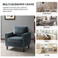 thumbnail image 3 of Contemporary Velvet Fabric Club Chairs Set of 2 Upholstered Accent Armchairs Lounge Sofa Removable Backrest Wood Legs Home Living Room Navy, 3 of 6