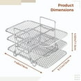 thumbnail image 2 of Air Fryer Rack, 3 Tier Grid Air Fryer Dehydrate Rack, Multifunctional Stackable Stainless Steel Grill Pan for Ninja Foodi AG300 AG400 DZ201 DZ40 Air Fryers, Ovens, Press Cookers, 2 of 6
