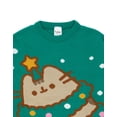 thumbnail image 3 of Pusheen Womens Green Christmas Jumper, 3 of 7