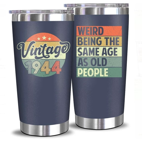 80th Birthday Gifts For Men Women - 1944 80th Birthday Decorations For Men Women - Gifts For Men Women Turning 80-80 Year Old Gifts For Men, Women - 20 Oz Tumbler