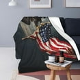 thumbnail image 2 of American Eagle and Flag Blanket Cozy Soft Throw Blanket for Couch Sofa Bedding Living Room, Warm Plush Flannel Blankets for Boys Girls Men Women 50"x40", 2 of 5