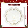 thumbnail image 3 of Inadays Christmas Tree Skirt Luxury Velvet Plush Rustic Xmas Indoor Holiday Decorations Home Fur Scallop Tree Skirt Sparking Gold Lace Trim 48'' White, 3 of 8