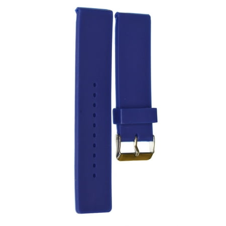 22MM BLUE SMOOTH RUBBER SILICONE WATCH BAND FITS SWISS ARMY