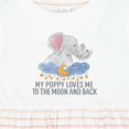 thumbnail image 4 of Inktastic My Poppy Loves Me to the Moon and Back Elephants in Clouds Girls Baby Dress, 4 of 5