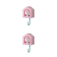 thumbnail image 4 of Toystoory Colgador de pared cocina baño gancho de almacenamiento toalla impermeable plástico antideslizante sala de estar hogar colgante Rosado 2Conjunto, 4 of 6