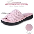 thumbnail image 2 of Roxoni Womens Soft Open Toe Slide Slippers, Indoor Outdoor Rubber Sole Pink, 2 of 5