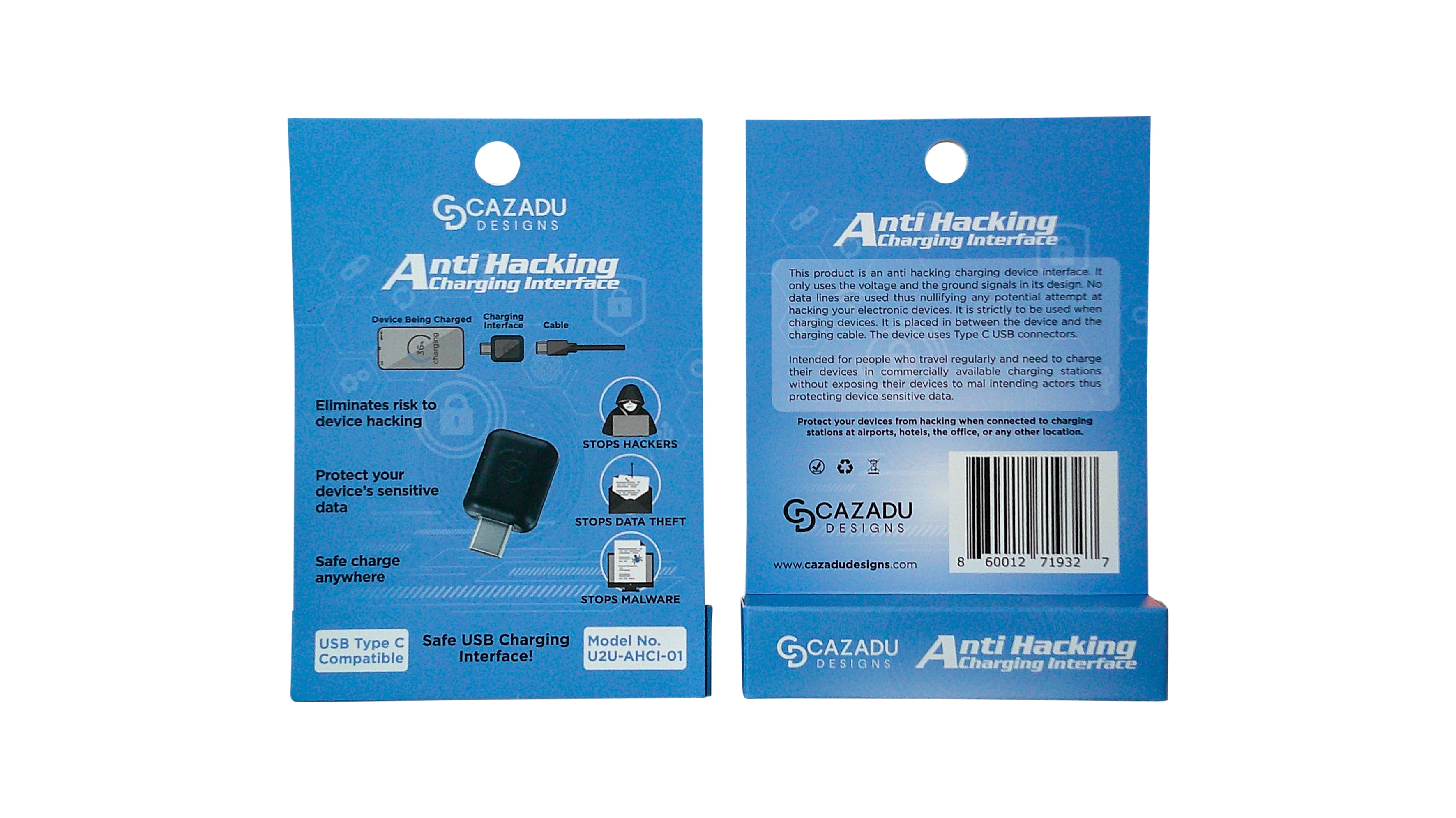 Hacking Protection While Charging for Your USB Type C Compatible Devices Including Android & iPhone, Black, Plastic, 1 Count