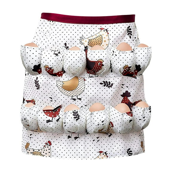 SLYNSHome Egg Apron, Egg Collecting Apron for Chicken Duck Goose Eggs, Chicken Egg Apron for Housewife Farmhouse Kitchen Restaurant Parent-Child Activities,12 Pockets