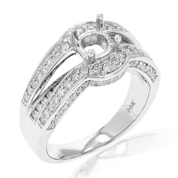 Vir Jewels 1.10 CTTW Semi Mount Diamond Engagement Ring 14K White Gold Round Bridal Size 7 Female