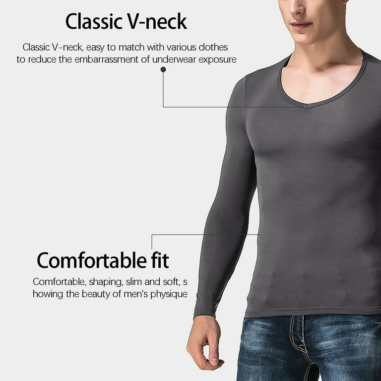 Lucky Brand Seamed Thermal V-Neck Shirt - Long Sleeve