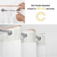thumbnail image 2 of No Hook Orange Striped Shower Curtain with Snap in Liner Set, Abstract Modern Geometric Stripes Waterproof Fabric Bathroom Curtains with See Through Top Window, Hotel Style Long 72 x 78 Inch, 2 of 9