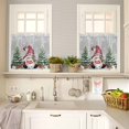 thumbnail image 4 of Christmas Dwarf Kitchen Curtains and Valances Set, Winter Christmas Tree Snowflakes Gray Rod Pocket Window Valance 18 Inch Window Curtain Panels for Living Room Bedroom Laundry, 27.5x36in, 3 Pieces, 4 of 7