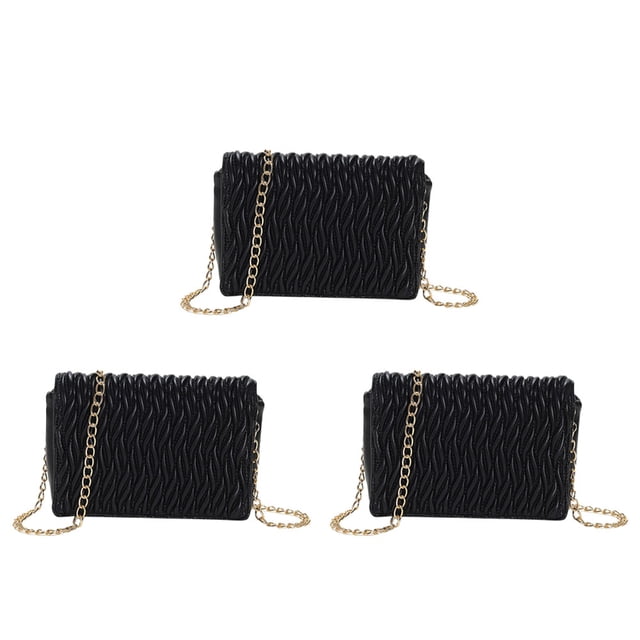 Cartera acolchada para mujer, bolso de hombro con cadena gruesa, bolso arrugado para las axilas