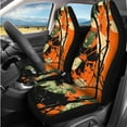 thumbnail image 2 of Yuyamidu Camo Hunting Car Seat Cover with Steering Wheel Cover Seat Belt Covers Orange Wood Arm Rest Cushion Auto Head Rest Covers Keychain Cup Coasters, 14 Pack, 2 of 7
