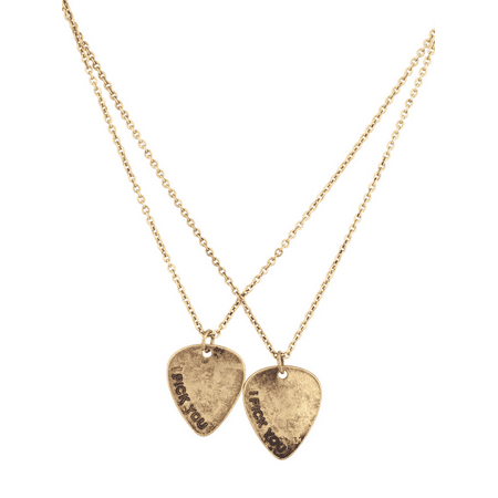 - Lux Accessories I Pick You Guitar Bass Lover BFF Boyfriend Girlfriend Best Friend Forever Necklace (2 PC)