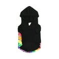 Justice PetPet ApparelPet HoodieJustice Black Rainbow Logo Hoodie For Extra Small Sized Dogs