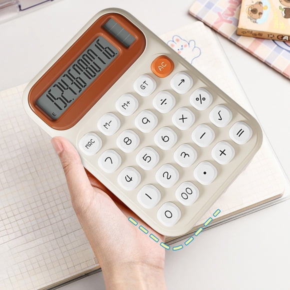 Calculadora Solar Portátil de Doble Potencia Yxj250721002 Azul Claro Beige Blanco Naranja Botones Grandes Funciones Básicas Avanzadas para Estudiantes Finanzas Uso En Oficina Compacta Ligera