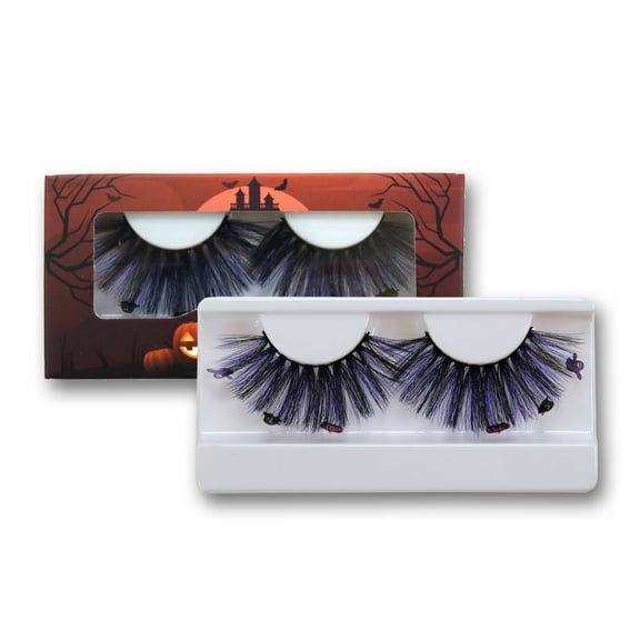 Halloween 3D Mink Faux Lashes with Color Tips, Dramatic Fluffy Volume Strip Lashes, Colorful Lash Extensions for Makeup Artists, Cosplay, Parties,halloween,Christmas
