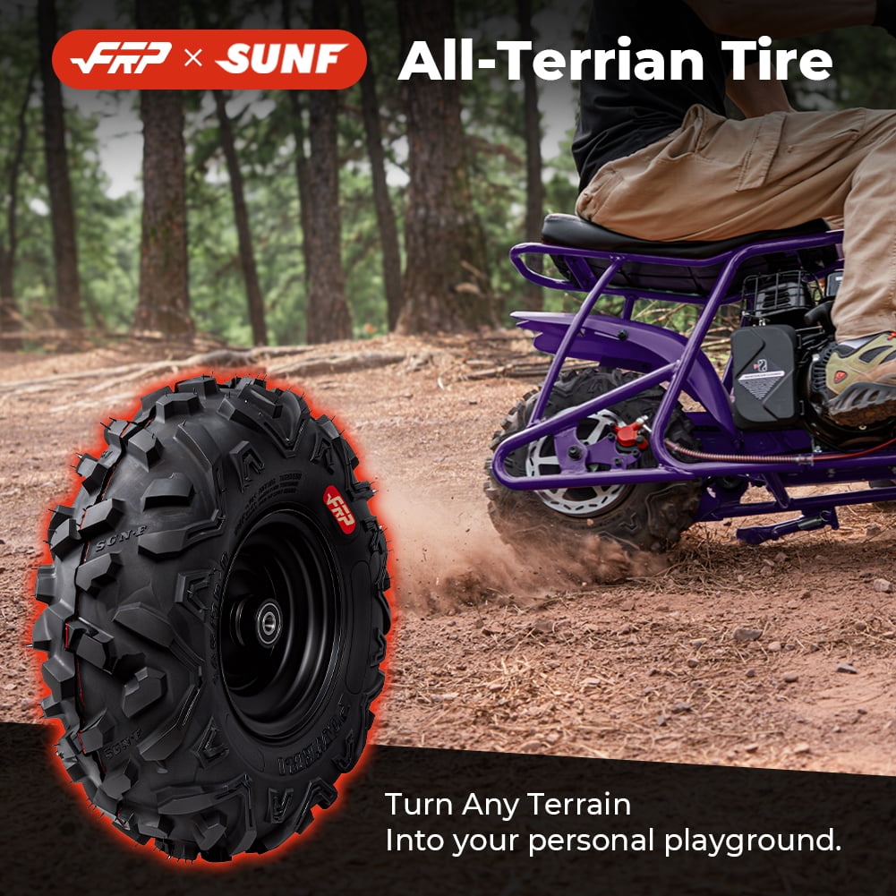 99CC 4-Stroke Gas Mini Dirt Bike for 13+, 28MPH Off-Road Mini Bike w/ Hydraulic Brakes, Front Suspension Fork, SUNF All-Terrain Tires, Headlight, Neck Gaiter & Tool Kit, 220LB Capacity - Purple