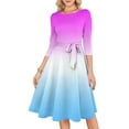 thumbnail image 5 of CharmCyan Women's Cocktail Dresses 3/4 Sleeve Vintage Wedding Guest Dress Hot Pink A 2XL, 5 of 5