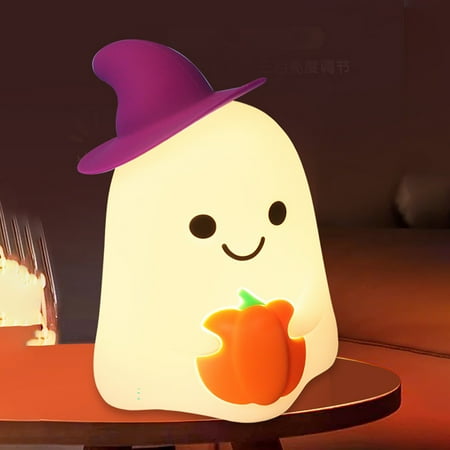 

Halloween Ghost Night Lights Decorations USB Charging Halloween Decorations Cute Ghost Lights for Kids Suitable for Bedroom Living Room and Outdoor Space