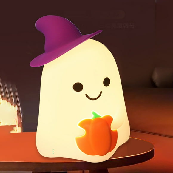 HOZADOIE Lamps and Lanterns Home Essentials Halloween Ghost Night Light Warm Light USB Charging Halloween Ornament