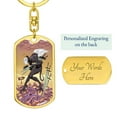 thumbnail image 3 of Tarot Card Five Of Swords Keychain Dog Tag Stainless Steel or 18k Gold, 3 of 16