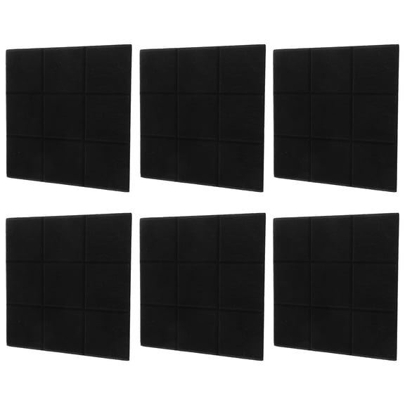 DRAFIDEEP 6-Pack Black Self-Adhesive Felt Bulletin Board Tiles for Wall Display, Pinning Notes, and Home Office Decoration