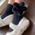 thumbnail image 5 of Milue Women's Winter Fuzzy Ankle Socks Lolitas Heart/Flower Crew Socks Calf Socks, 5 of 21