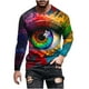 thumbnail image 2 of Blusas y camisas de manga larga con cuello redondo y estampado de ojos para hombre Blusa de poliéster para hombre, 2 of 5
