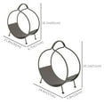 thumbnail image 3 of Outsunny 2PCs Firewood Rack Outdoor Log Holder, Black, 15 inch and 12 inch, 3 of 10