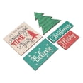 thumbnail image 2 of Juego de 5 letreros navideños de madera con diseños de árboles para decoración interior y exterior, 2 of 8