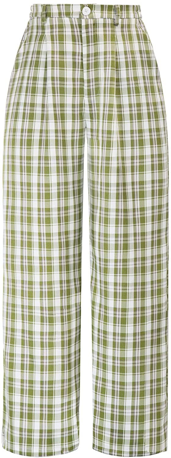 Women Plaid Pants Fashion Casual 