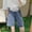 Blue, variant on pstuiky Maternity Shorts Denim Shorts for Women Plus Size Pregnancy Shorts with Adjustable Stretch Waistband High Waist Support Breathable Comfort Casual Wear Pregnancy Biker Shorts