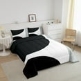 thumbnail image 3 of Erosebridal Contemporary Abstract Bedding Twin Comforter Set, Black White Gray Down Comforter Microfiber 2-Piece, 3 of 8